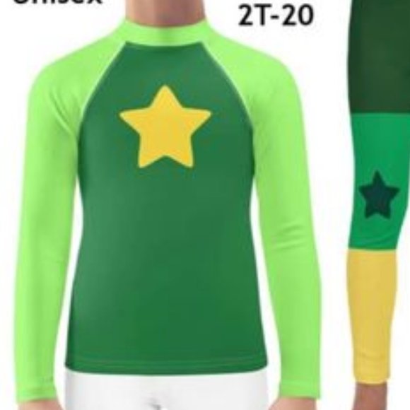 Peridot Kids Costume Steven Universe Gem Halloween Shirt Green - Picture 3 of 3